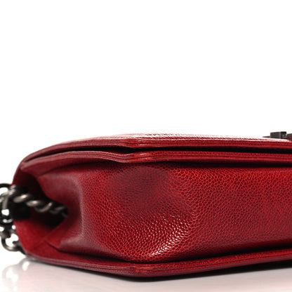 Chanel Caviar Quilted New Medium Boy Flap Dark Red 9 of 11