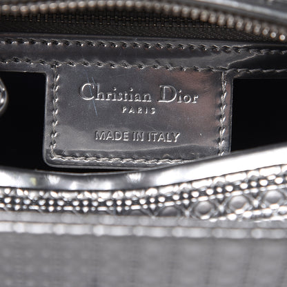 Christian Dior Metallic Patent Micro-Cannage Gradient Medium Lady Dior Silver Blue 6 of 9