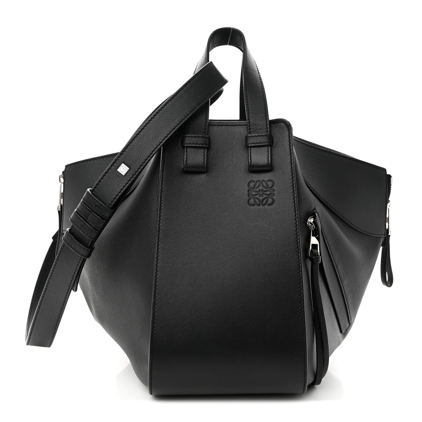 Calfskin Small Hammock Shoulder Bag Black