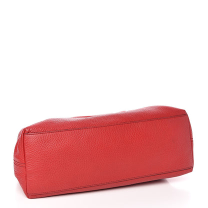 Gucci Pebbled Calfskin Medium Soho Chain Shoulder Bag Tabasco Red 4 of 14
