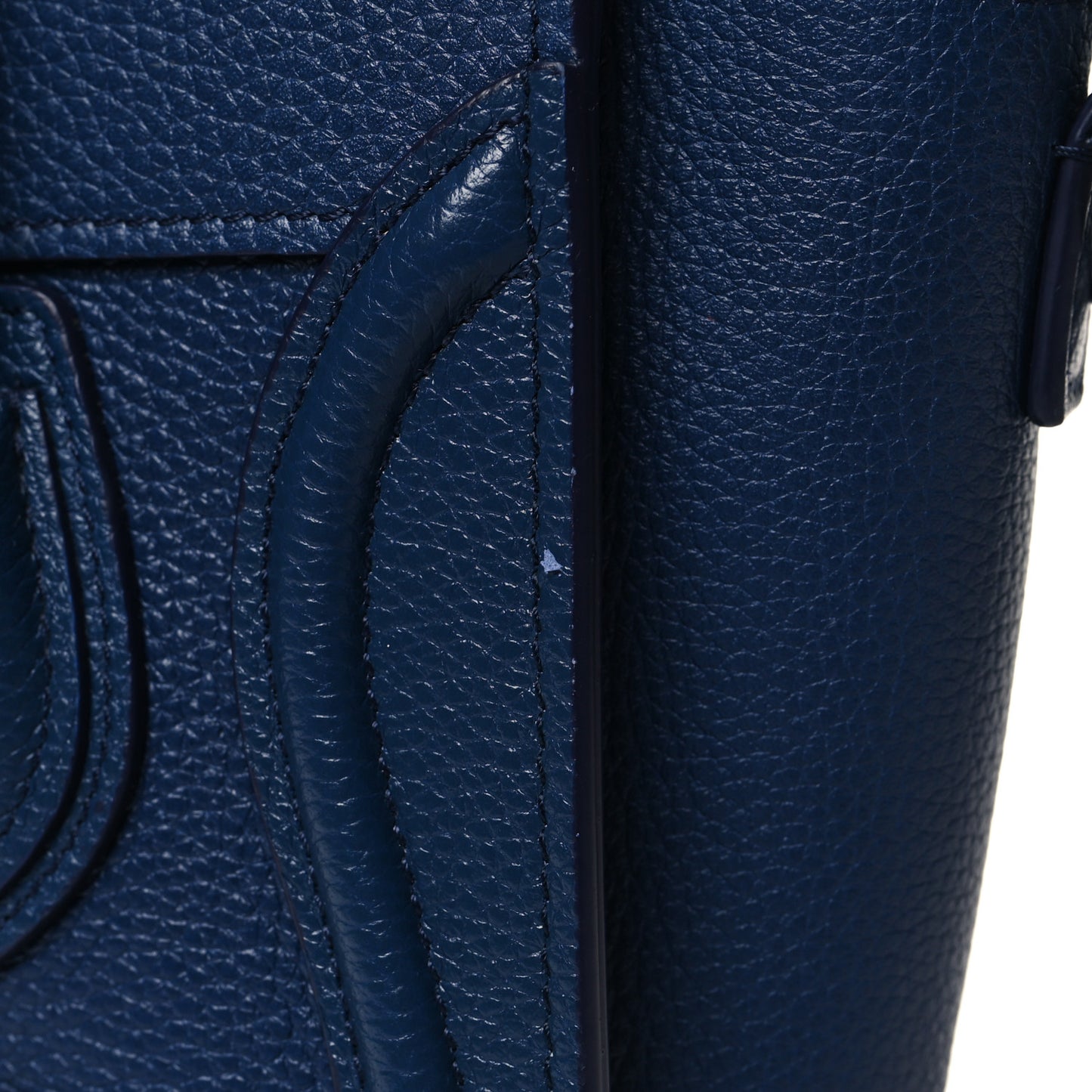 Drummed Calfskin Nano Luggage Indigo