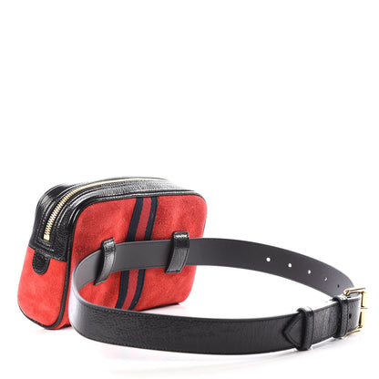 Gucci Suede Small Ophidia Belt Bag 75 30 Hibiscus Red 2 of 8