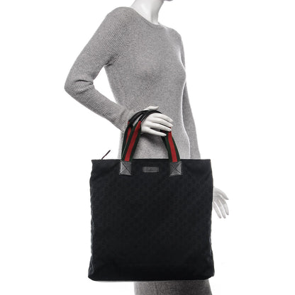 Gucci GG Monogram Large Web Handle Vertical Tote Black 2 of 8