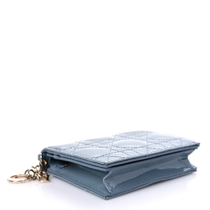Christian Dior Patent Cannage Mini Lady Dior Wallet Gray Stone 5 of 12