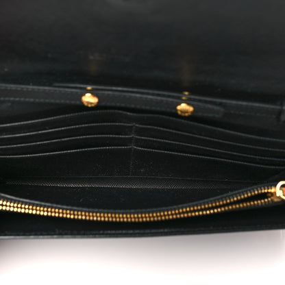Prada Saffiano Metal Oro Chain Wallet Black 5 of 16