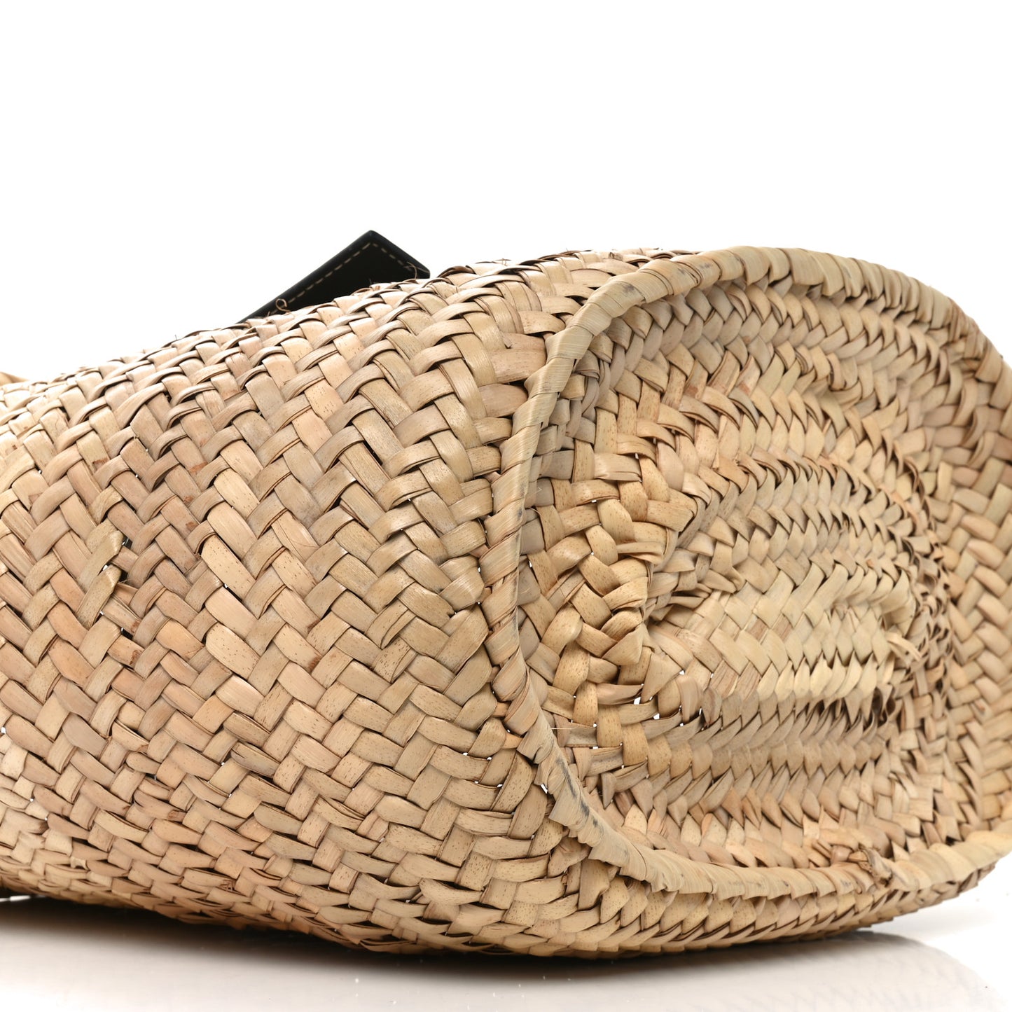 Raffia Basket Tote Bag Natural Black