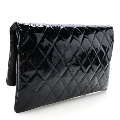 Chanel Patent Calfskin Quilted Beauty CC Clutch Black 3 of 7