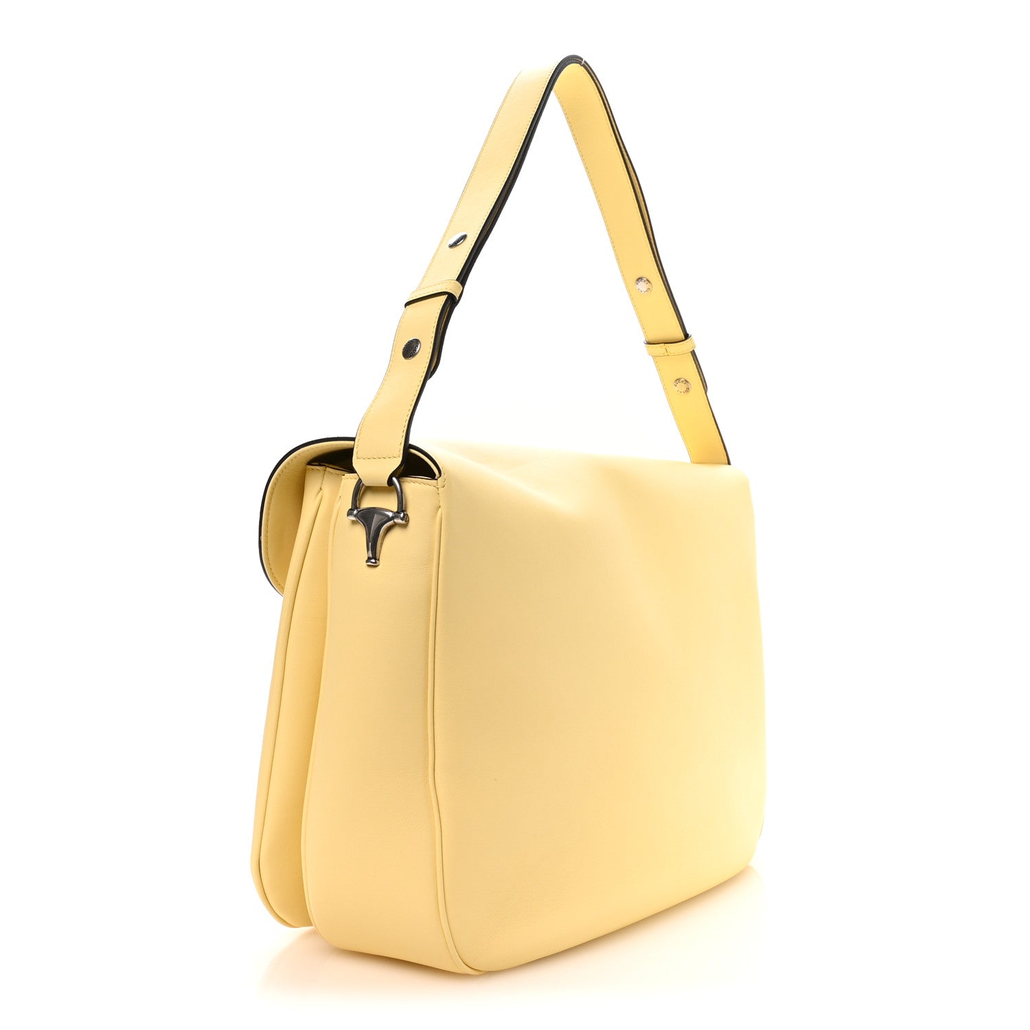 Gucci Calfskin Large Aura Horsebit 1955 Shoulder Bag Butter 3 of 10