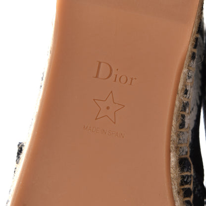 Christian Dior Canvas Tie and Dior Embroidered Granville 15mm Espadrilles 36 Denim 7 of 10