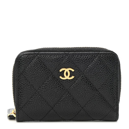 Chanel Caviar Quilted Zip Coin Purse Black 1 of 7