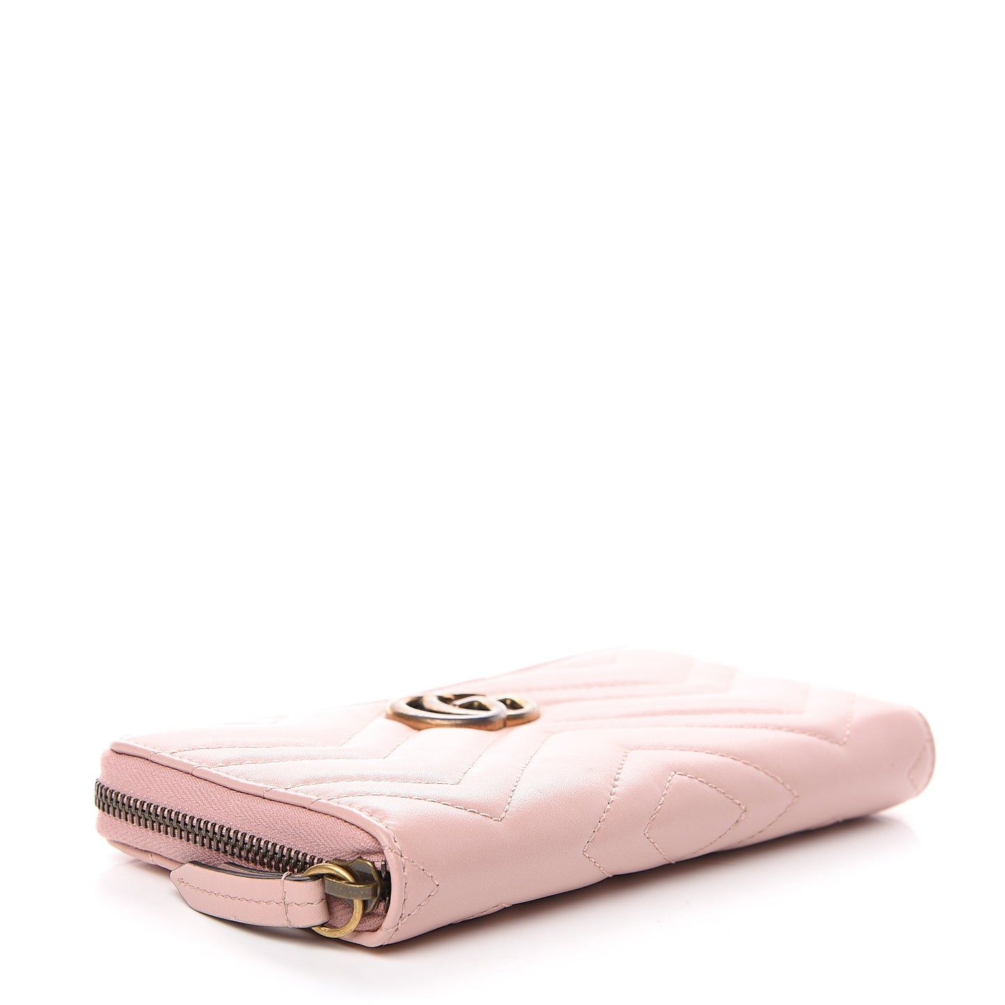 Calfskin Matelasse GG Marmont Zip Around Wallet Perfect Pink