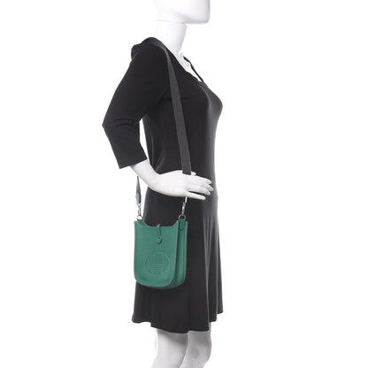 Hermes Taurillon Clemence Amazone Evelyne TPM Vert Vertigo 2 of 11