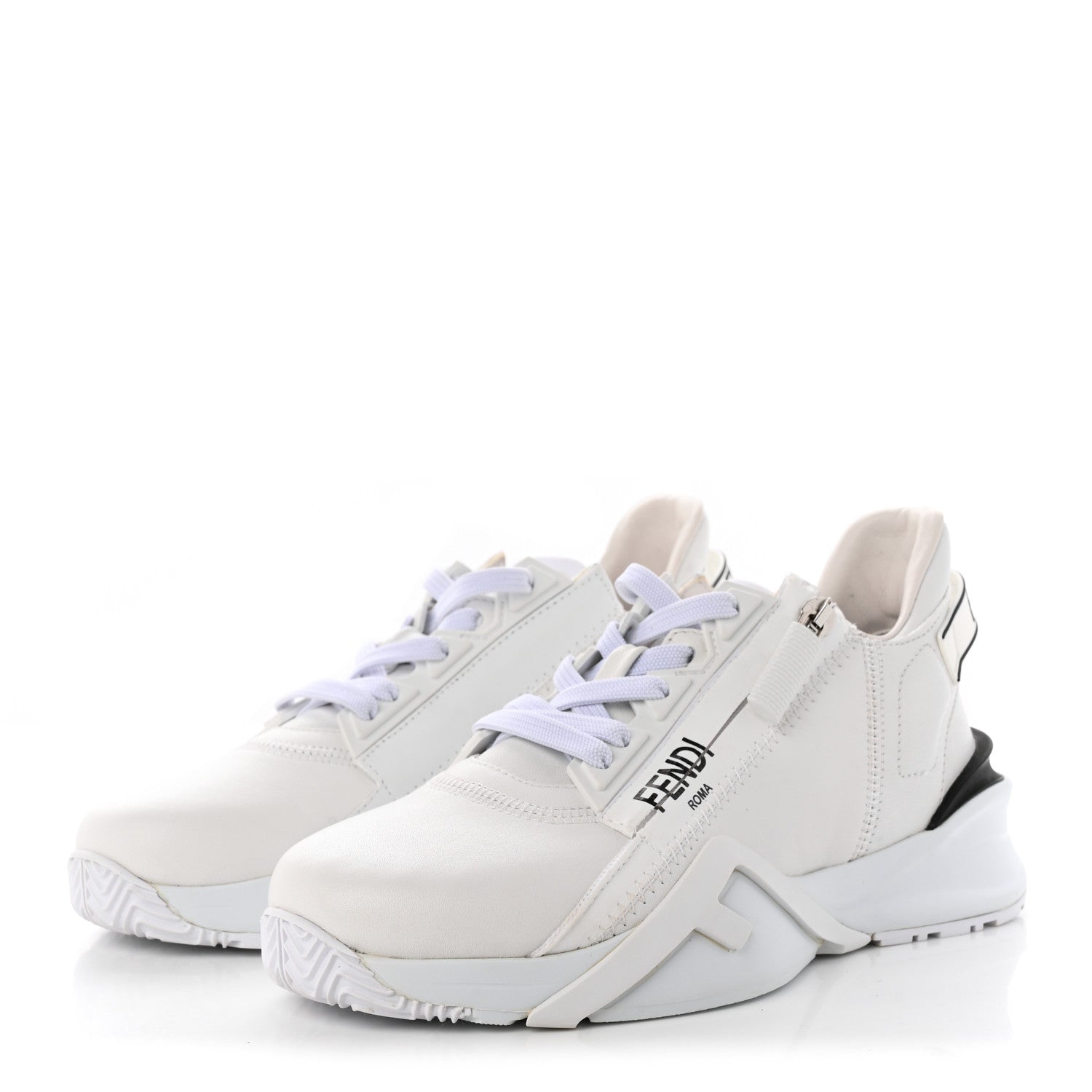 Fendi Vitello Womens Fendi Flow Low Top Sneakers 35 Ultra White 3 of 15