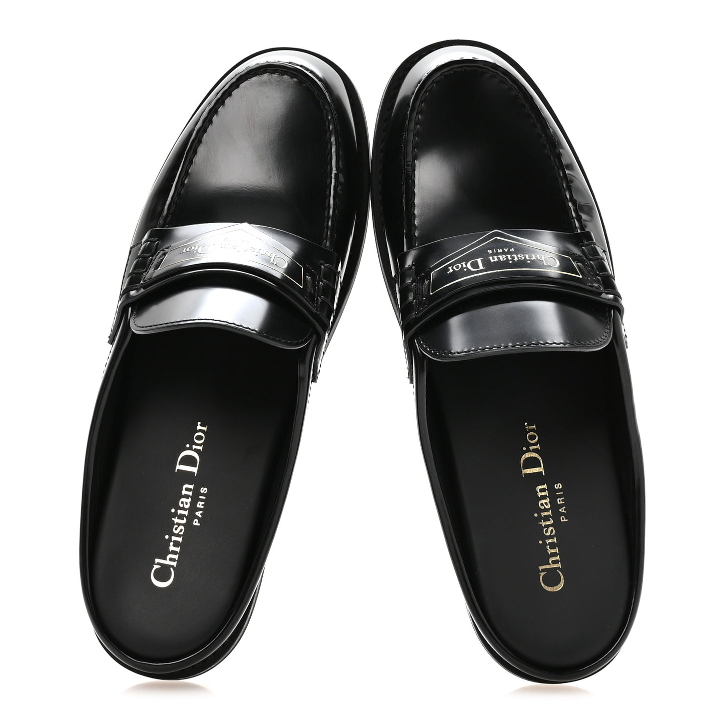 Brushed Calfskin Boy Loafer Mule 35.5 Black
