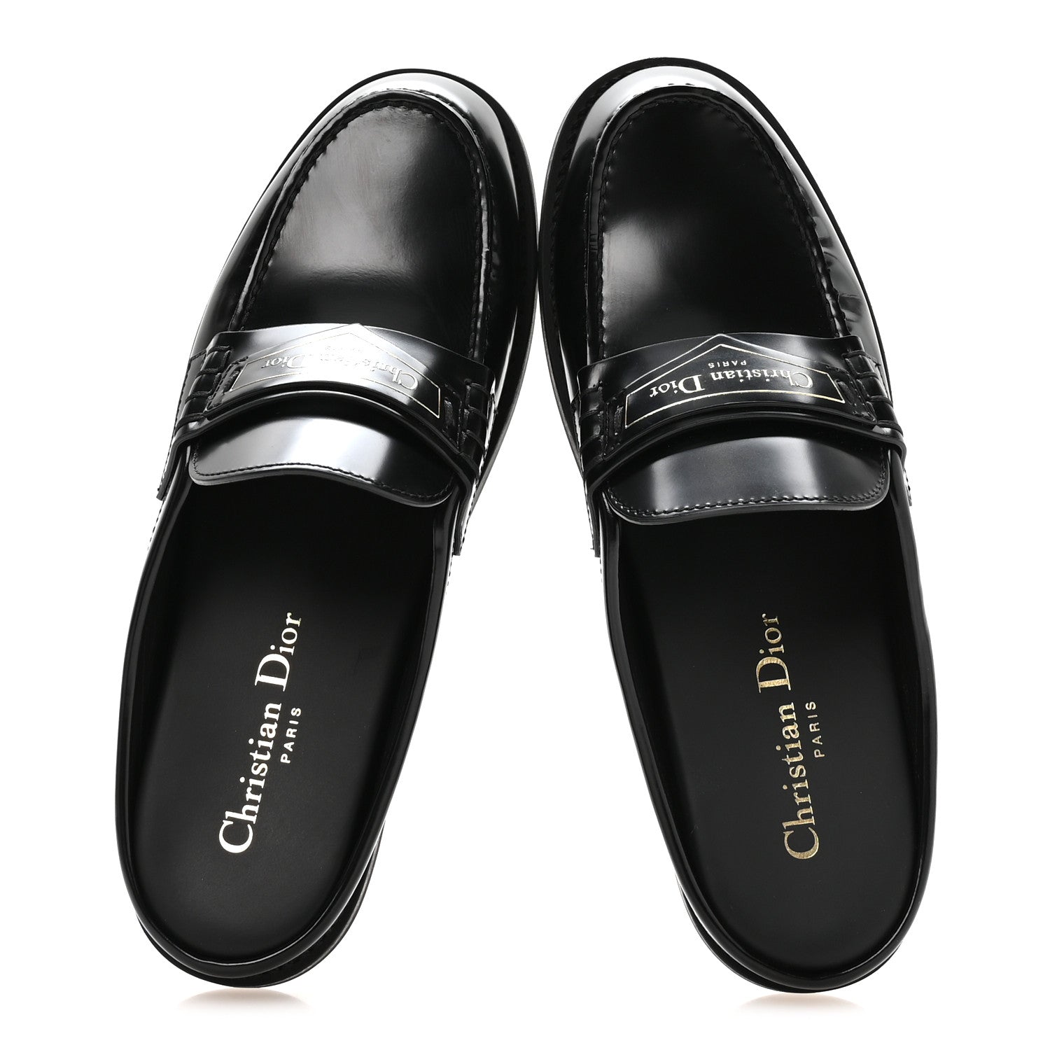 Christian Dior Brushed Calfskin Boy Loafer Mule 35.5 Black 2 of 8