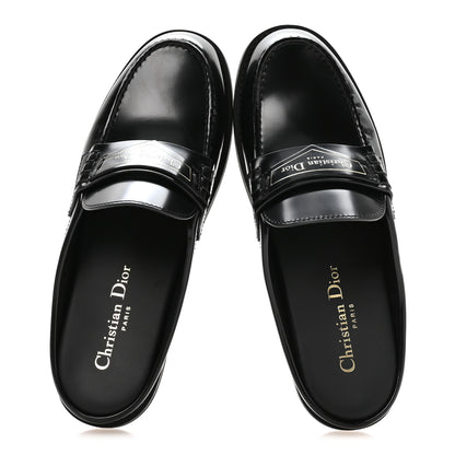 Christian Dior Brushed Calfskin Boy Loafer Mule 35.5 Black 2 of 8