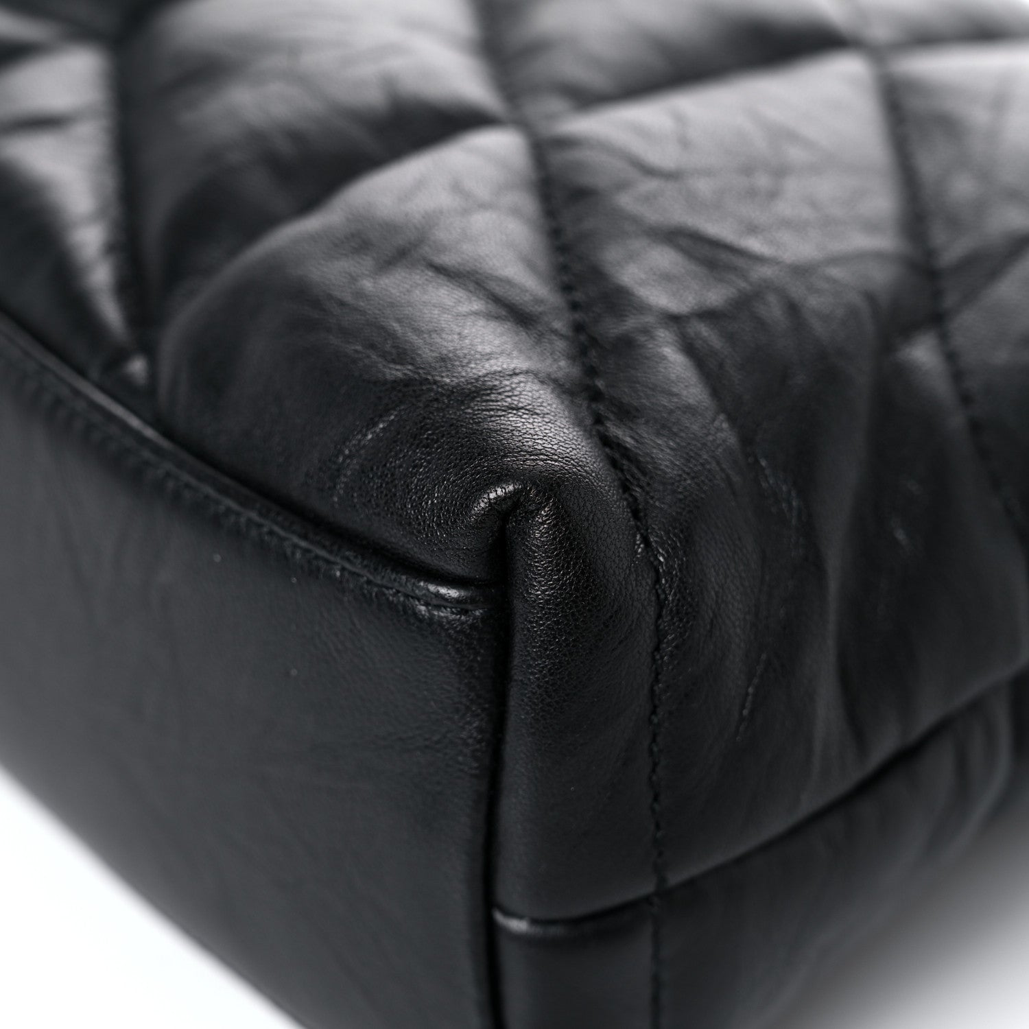 Saint Laurent Calfskin Quilted Toy Loulou Puffer Monogram Monochrome Chain Satchel Black 12 of 19