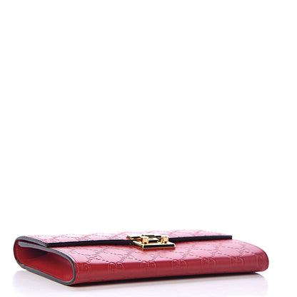 Gucci Guccissima Padlock Clutch Hibiscus Red 4 of 8
