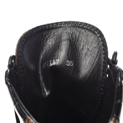 Louis Vuitton Suede Calfskin Monogram Laureate Platform Desert Boots 35 Black 6 of 10