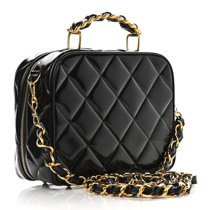 Chanel Patent Quilted Vanity Case Black 3 of 13