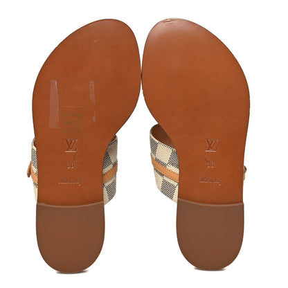 Louis Vuitton Damier Azur Palma Flat Thong Sandals 36 5 of 8
