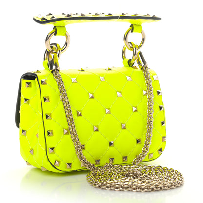 Valentino Garavani Calfskin Micro Rockstud Spike Shoulder Bag Lime 3 of 9