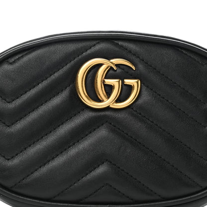 Gucci Calfskin Matelasse GG Marmont Belt Bag 85 34 Black 8 of 11