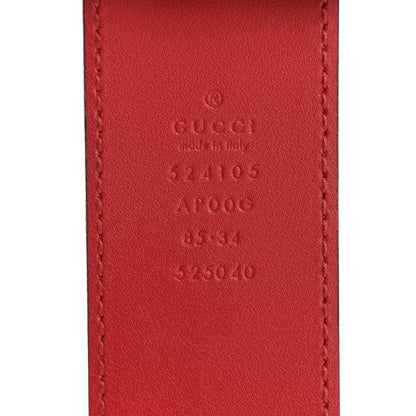 Gucci Moon Calfskin Torchon Double G 40mm Belt 85 34 Hibiscus Red 5 of 5