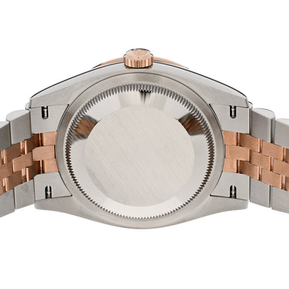 Rolex Stainless Steel 18K Everose Gold Diamond Bezel 36mm Oyster Perpetual Datejust Watch Black 126281RBR 4 of 6