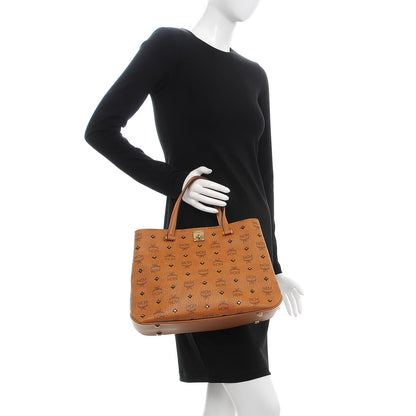 MCM Visetos Studded Medium Tote Cognac 2 of 13