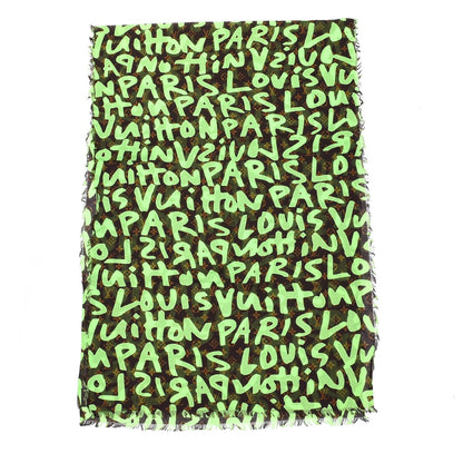 Louis Vuitton Cotton Graffiti Pareo Green 3 of 5