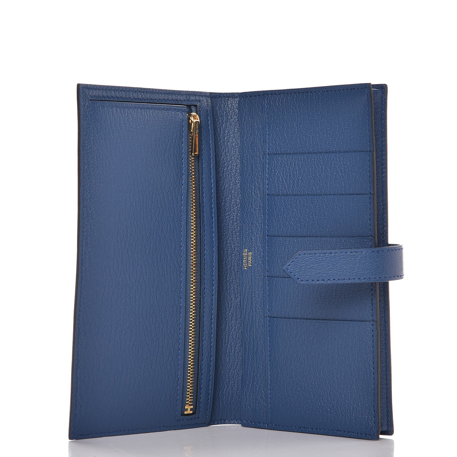 Hermes Chevre Mysore Bearn Gusset Wallet Bleu Agate 6 of 8