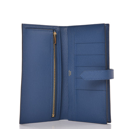 Hermes Chevre Mysore Bearn Gusset Wallet Bleu Agate 6 of 8