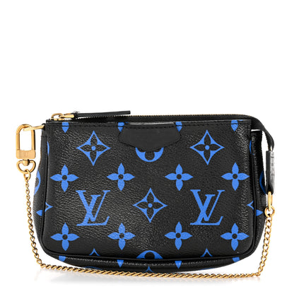Louis Vuitton Colored Monogram Mini Pochette Accessories Blue Black 1 of 9