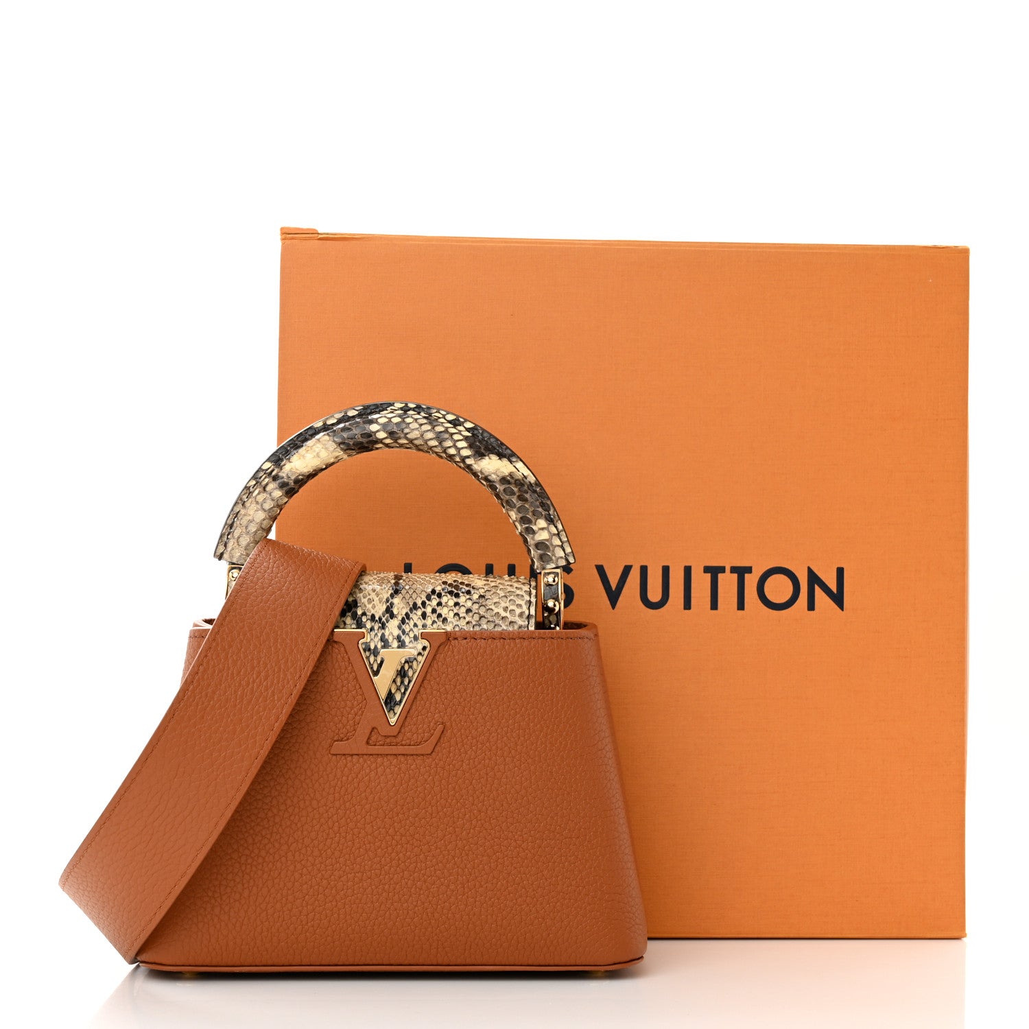 Louis Vuitton Taurillon Snakeskin Mini Capucines Caramel 16 of 16