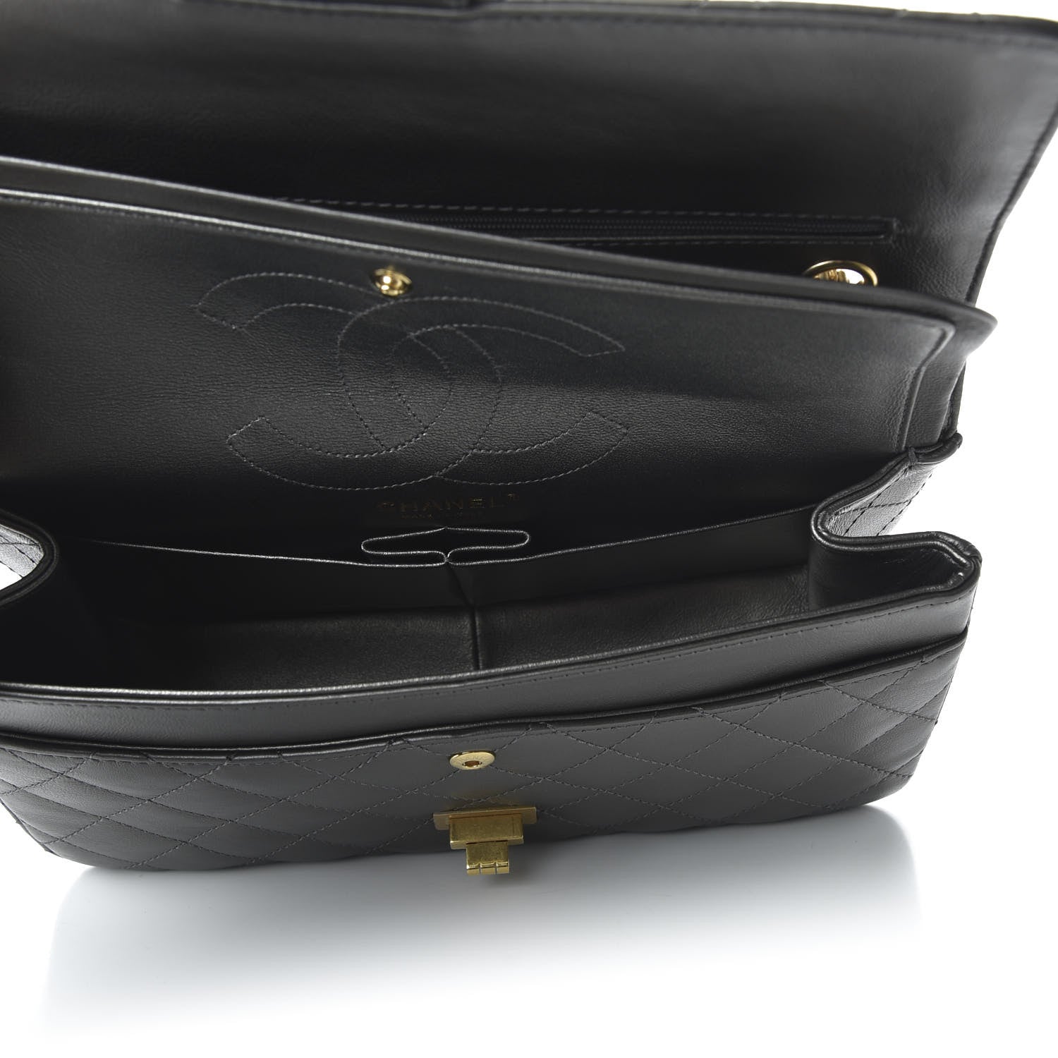 Chanel Metallic Calfskin Quilted 2.55 Reissue 226 Flap Charcoal 7 of 9