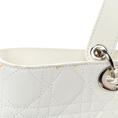 Christian Dior Lambskin Cannage Large Lady Dior Shopper Tote White 11 of 16