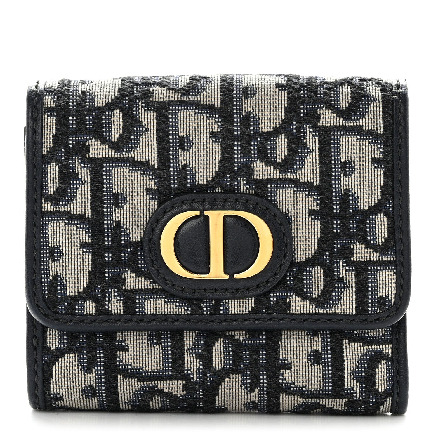 Christian Dior Oblique 30 Montaigne Lotus Wallet Blue 1 of 9