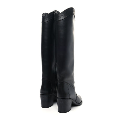 Saint Laurent Calfskin Kate 60 Western Knee High Boots 37 Black 4 of 7