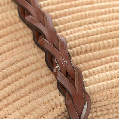 Prada Paglia Vitello Woven Braided Basket Tote Naturale Cognac 10 of 12