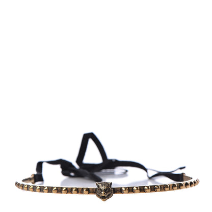 Gucci Metal Tigers Head Choker Necklace Aged Gold 1 of 4