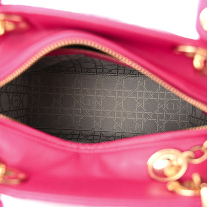 Christian Dior Lambskin Cannage Medium Lady Dior Fuchsia 5 of 11