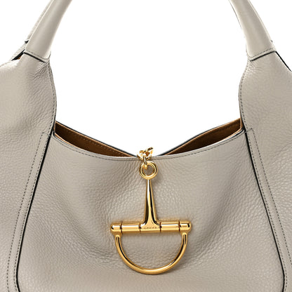 Gucci Grained Calfskin Softbit Medium Shoulder Bag Light Grey 9 of 13