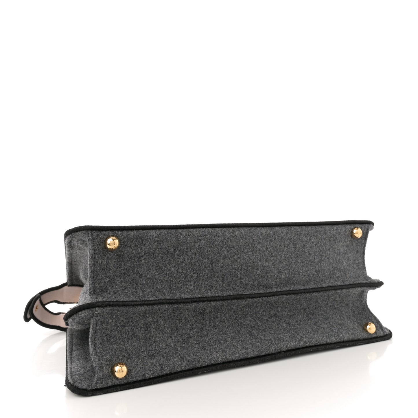 Melange Flannel Satin Threaded Edge Medium Peekaboo I SEE U Satchel Grigio Bois de Rose