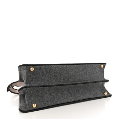 Fendi Melange Flannel Satin Threaded Edge Medium Peekaboo I SEE U Satchel Grigio Bois de Rose 4 of 10