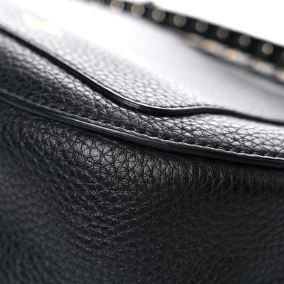 Valentino Garavani Grained Calfskin Rockstud Saddle Bag Black 10 of 15