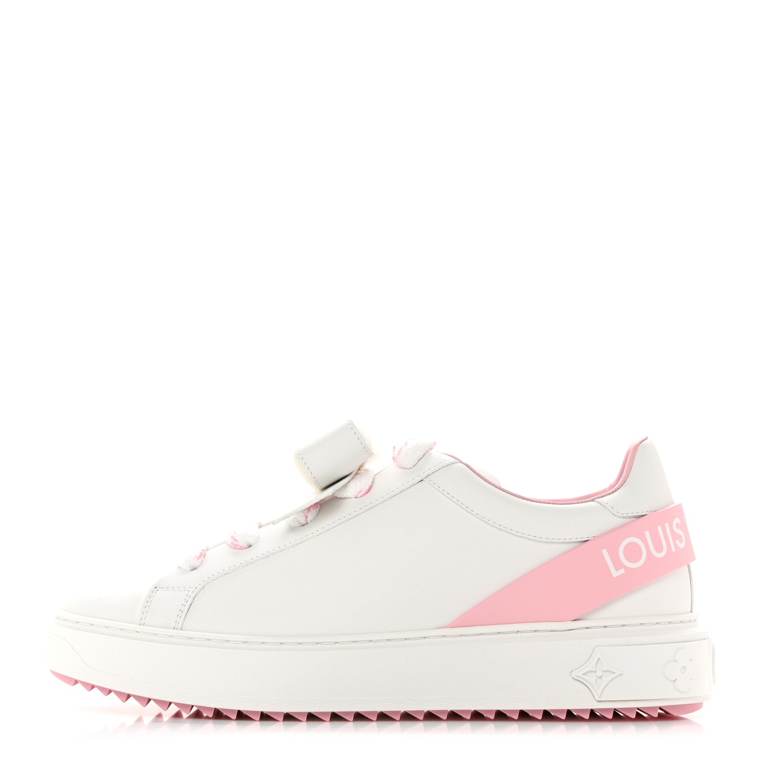 Louis Vuitton Calfskin Time Out Bow Sneakers 40 White Pink 1 of 8