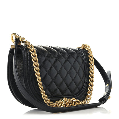 Chanel Caviar Quilted Small Boy Messenger Bag Black 3 of 11
