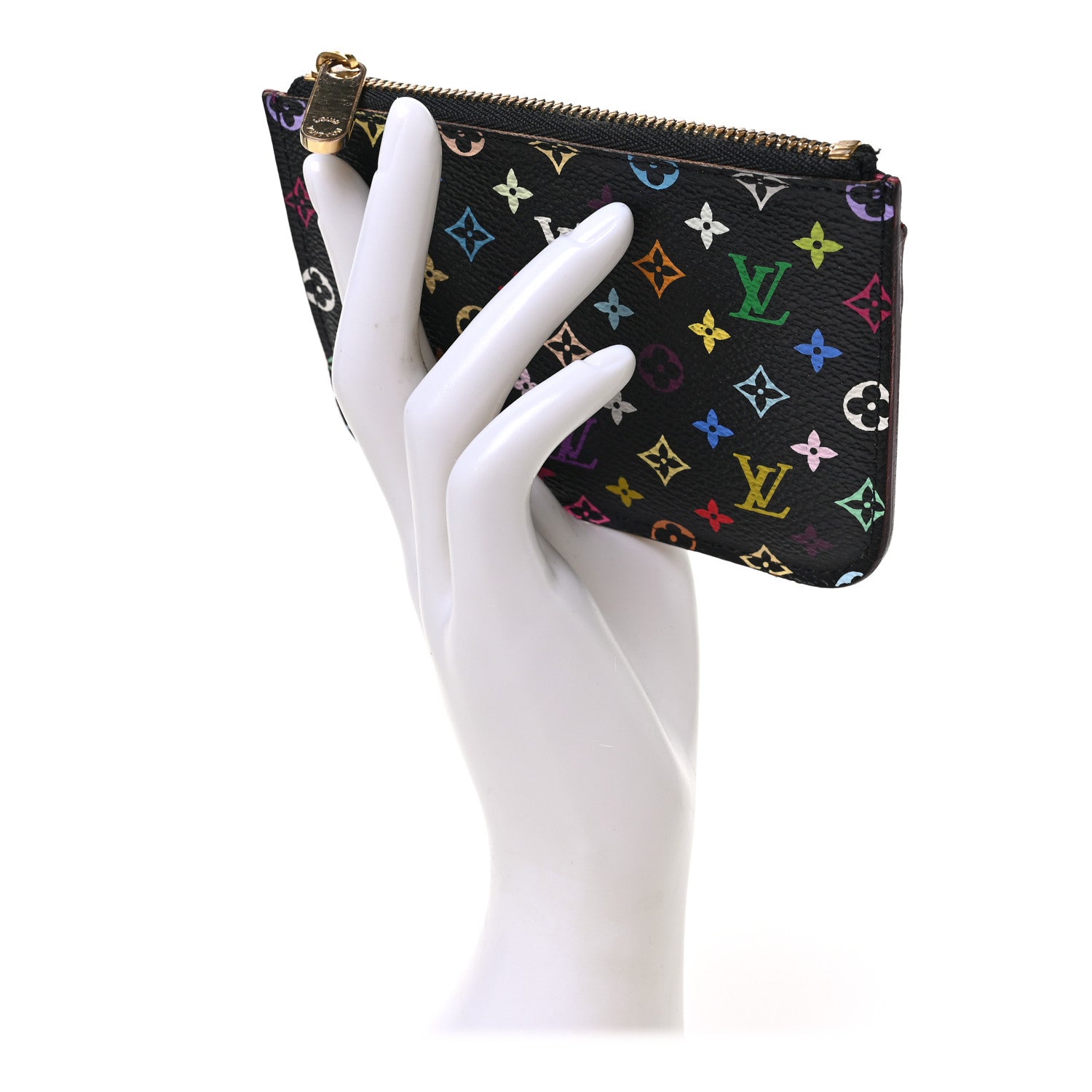 Louis Vuitton Monogram Multicolor Key Pouch Black Grenade 2 of 7