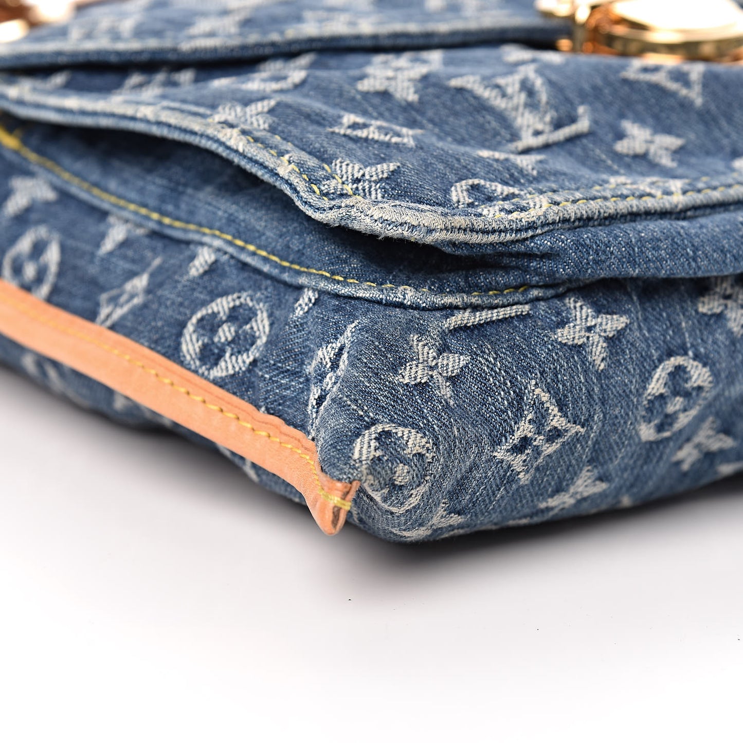 Monogram Denim Sac Plat Blue